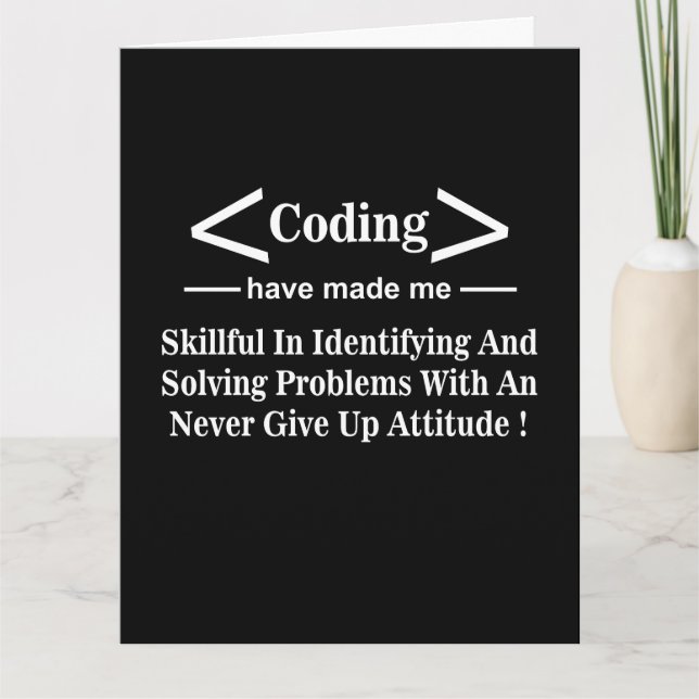 Carte Bienvenue au programmeur codeur de codage (Devant)
