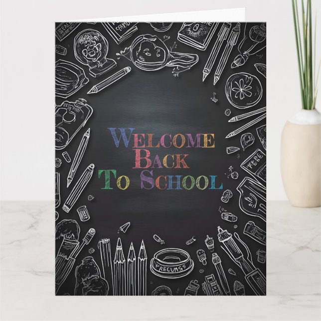 Carte Bienvenue au retour à l'école – Nouvelle année sco (Devant)
