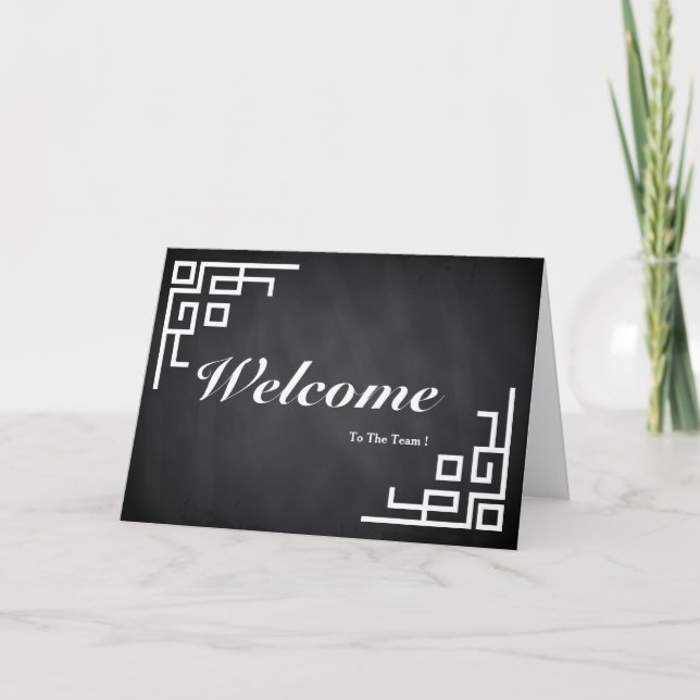Carte Bienvenue Au Team Chalkboard Boarder (Devant)