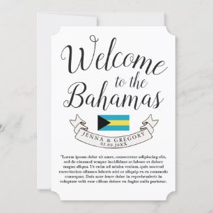 Carte Bienvenue aux Bahamas   Personnalisation du mariag