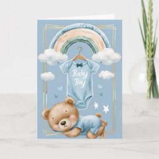 Carte Bienvenue bébé garçon