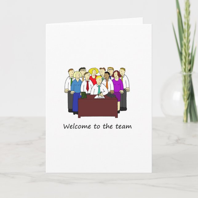 Carte Bienvenue chez les employés du bureau d'équipe (Devant)