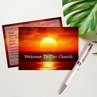Carte Bienvenue chez nos visiteurs d'église Big Sunset