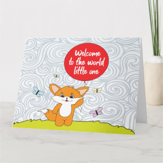Carte Bienvenue dans le monde - Little Fox New Baby