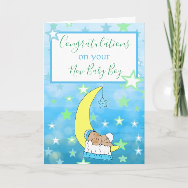 Carte Bienvenue dans le monde Nouveau Baby Boy Card (Devant)