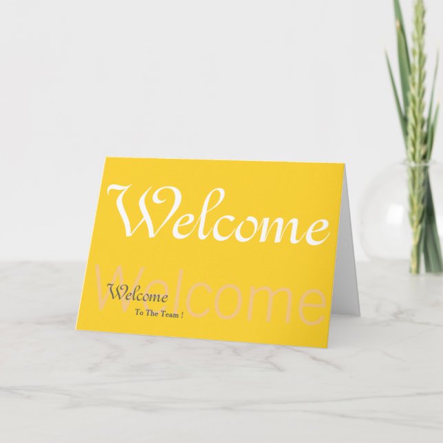 Carte Bienvenue Dans L'Équipe Jaune (Devant)