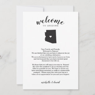 Carte Bienvenue en Arizona   Lettre Mariage et itinérair