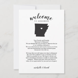 Carte Bienvenue en Arkansas   Lettre Mariage et itinérai