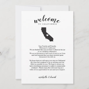 Carte Bienvenue en Californie   Lettre Mariage et itinér