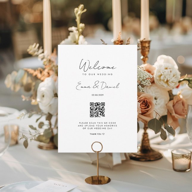 Carte Bienvenue Galerie de Mariage de code QR (Créateur téléchargé)