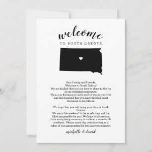Carte Bienvenue Lettre Mariage du Dakota du Sud & Itinér