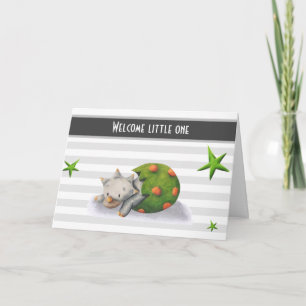 Carte Bienvenue Little One Dinosaur Nouveau bébé