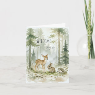 Carte Bienvenue petit(e) - Amis de la forêt