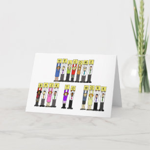 Carte Bienvenue Retour au travail Cartoon People