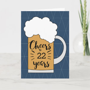 Carte Bière Bleue Cheers à 22 ans Anniversaire