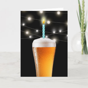 Carte Bière d'anniversaire avec bougie