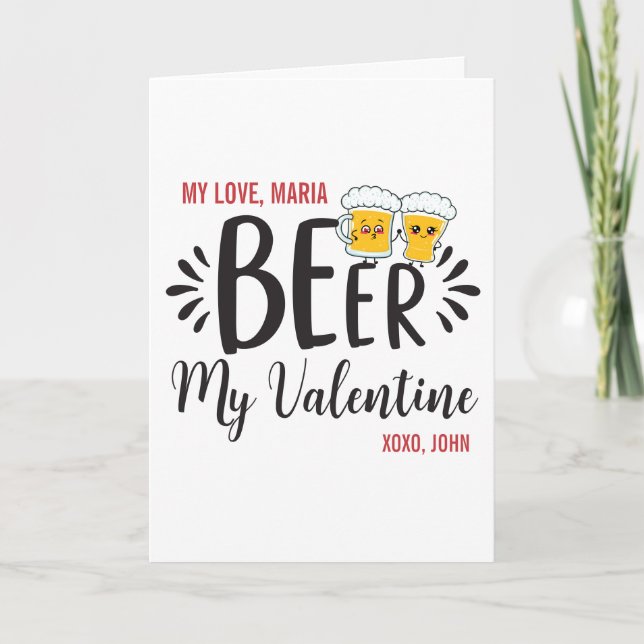 Carte BIÈRE SUR MESURE Mon Valentin ou Toute Proposition (Devant)