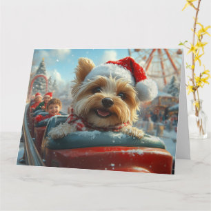 Carte Biewer Terrier Dog Roller Coaster Noël
