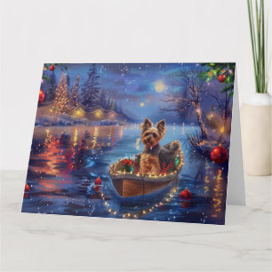 Carte Biewer Terrier Noël Festive Voyage