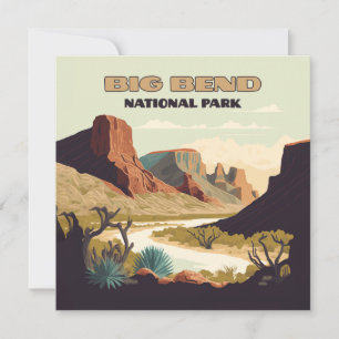 Carte Big Bend National Park Texas Retro Travel