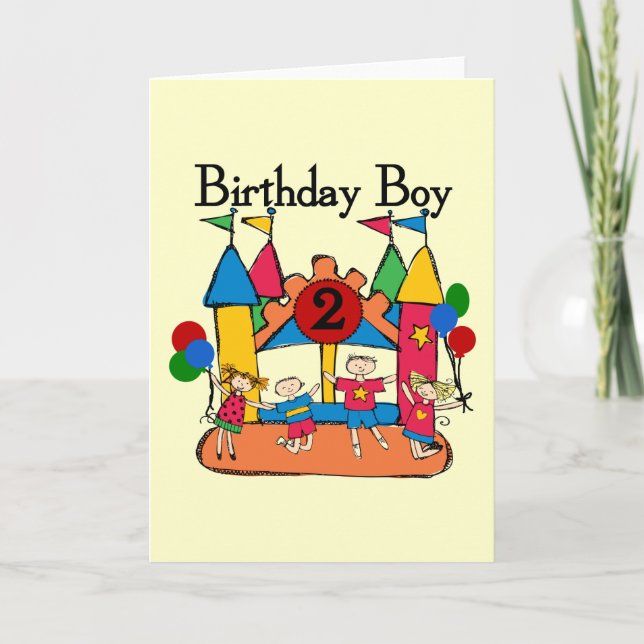 Carte Big Bounce Boy 2nd Birthday Tshirts et cadeaux (Devant)