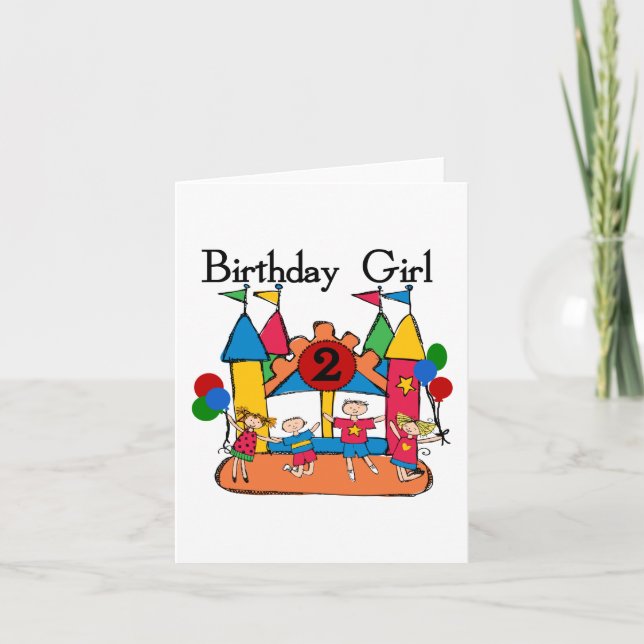 Carte Big Bounce Girl 2nd Birthday Tshirts et cadeaux (Devant)
