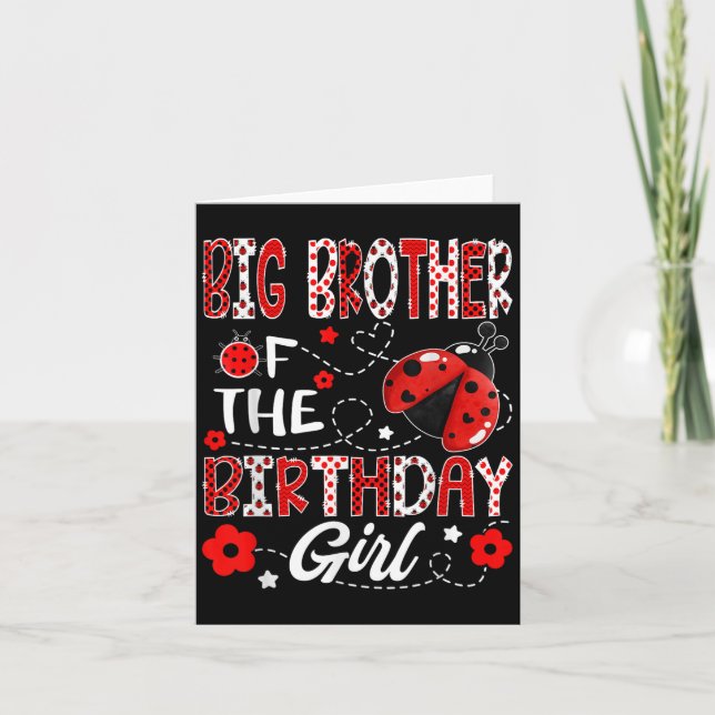 Carte Big Brother De La Fille D'Anniversaire Ladybug Big (Devant)