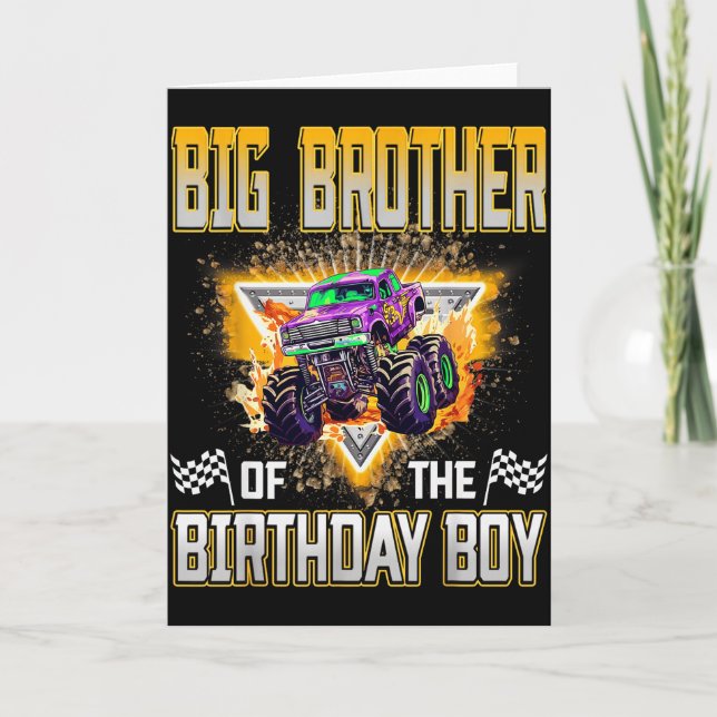 Carte Big Brother Of The Birthday Boy Monster Truck Birt (Devant)