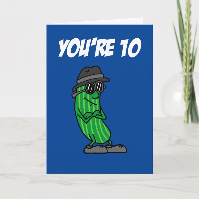 Carte Big Dill 10e Anniversaire Pickle Pun (Devant)