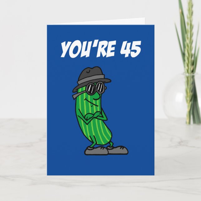 Carte Big Dill 45e Anniversaire Pickle Pun (Devant)