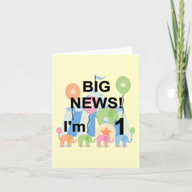 Carte Big News Circus 1er Anniversaire T-shirts et cadea (Devant)