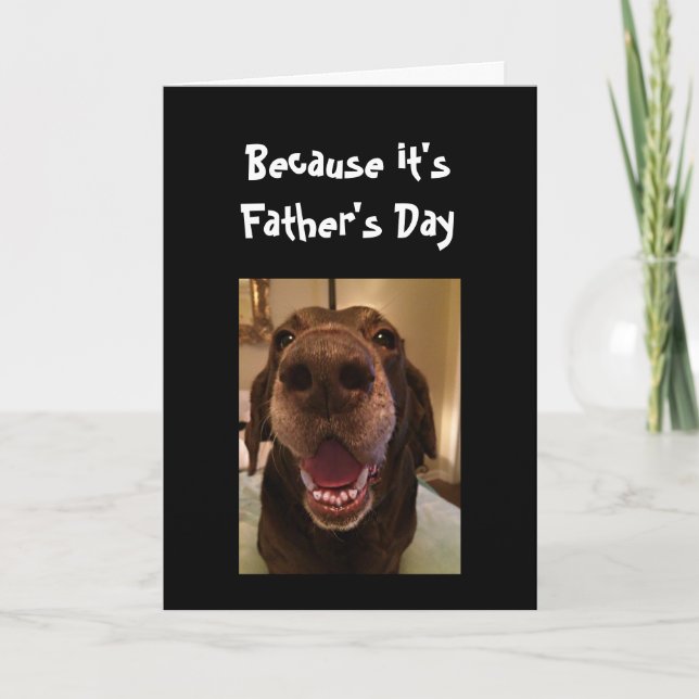 Carte Big Nez Chien Drôle Fête des pères Papa Aime Chien (Devant)