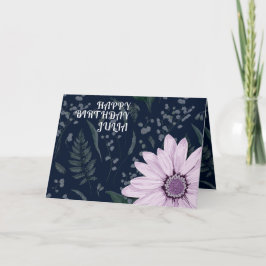 Carte Big Rose Daisy Dark Joyeux Anniversaire Nom person