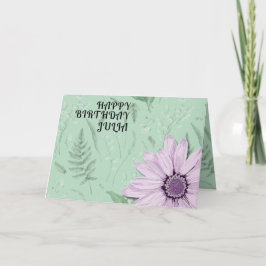 Carte Big Rose Daisy Green Joyeux Anniversaire Nom perso