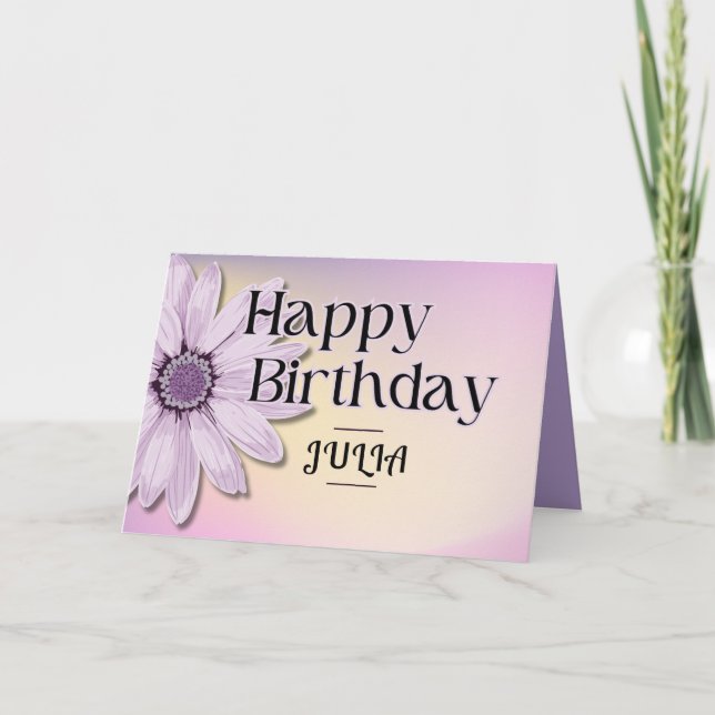Carte Big Rose Daisy mignonne Bonne Anniversaire Nom per (Devant)
