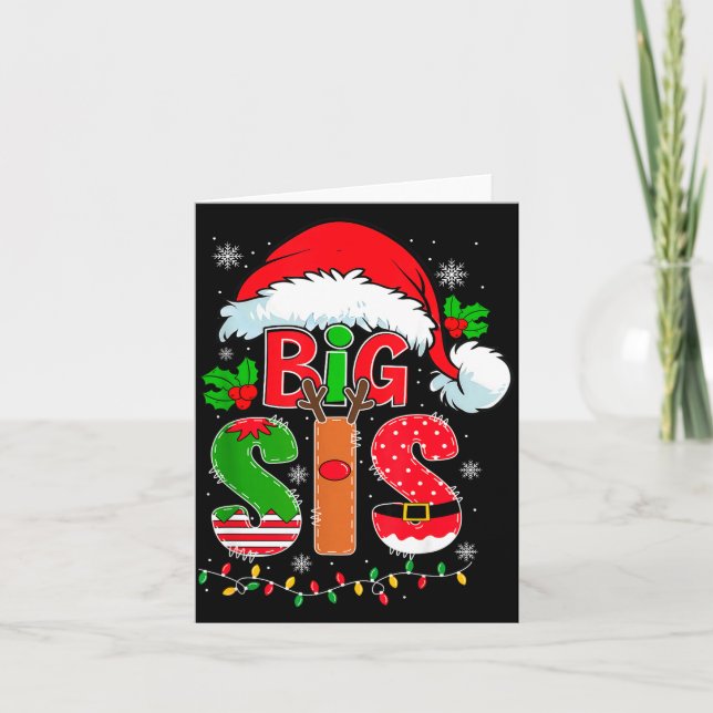 Carte Big Sis Santa Hat New Big Sister Announcement Xmas (Devant)