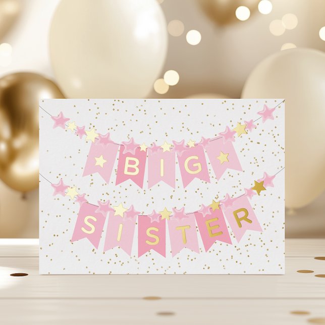 Carte Big Sister New Baby Foil (Créateur téléchargé)