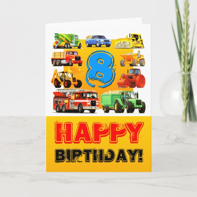 Carte Big Trucks 8e anniversaire (Devant)
