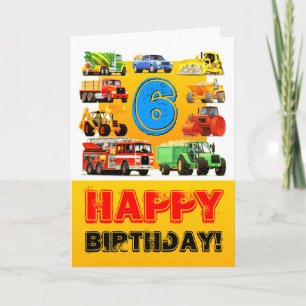 Carte Big Trucks Boy's 6th Birthday