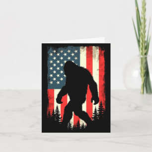 Carte Bigfoot drapeau américain patriotique homme quatri