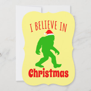 Carte Bigfoot drôle Je crois en Noël