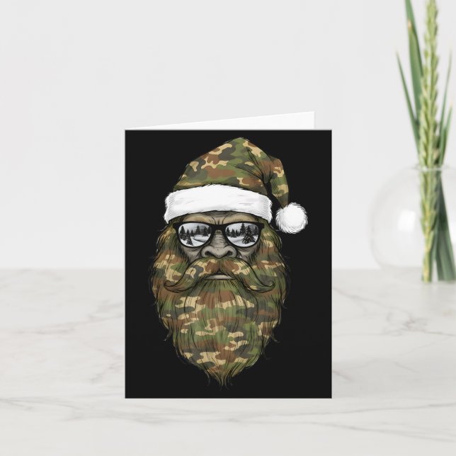 Carte Bigfoot Face Sungles Santa Christmas Camo Xmas Sas (Devant)