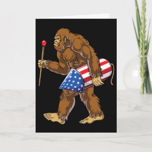 Carte Bigfoot Feux d'Artifice 4 Juillet Hommes Sasquatch