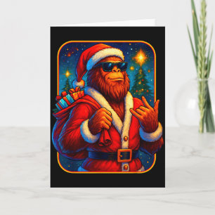 Carte Bigfoot Père Noël Noël Funny Xmas Sasquatch