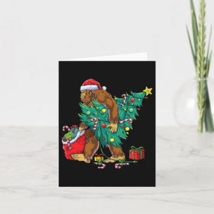 Carte Bigfoot sapin de Noël éclaire Noël garçons Sasqua 