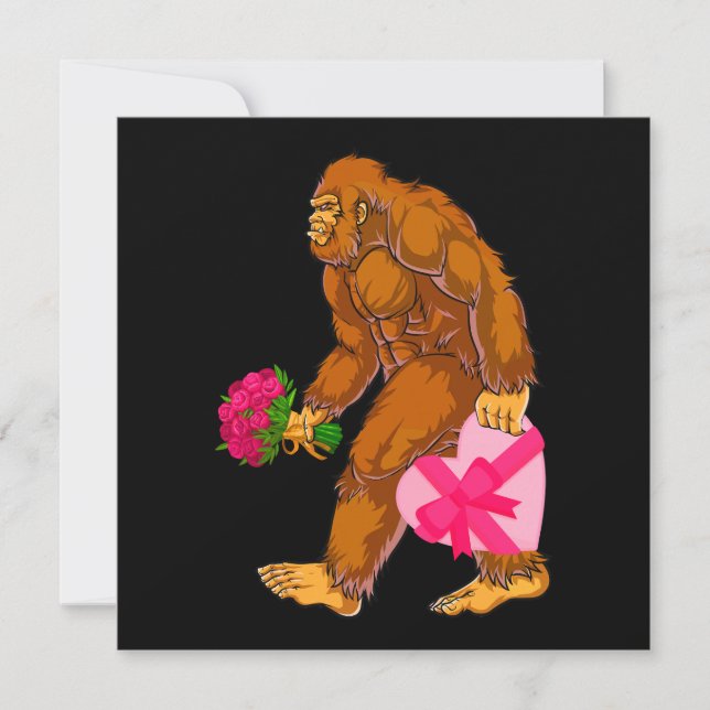Carte Bigfoot Sasquatch Funny Valentines Jour Amour (Devant)