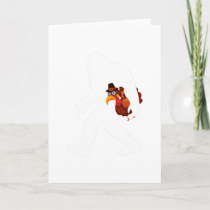 Carte Bigfoot Turkey Funny Thanksgiving Day