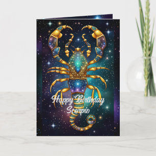 Carte Bijou personnalisé Galaxie Zodiac Scorpio