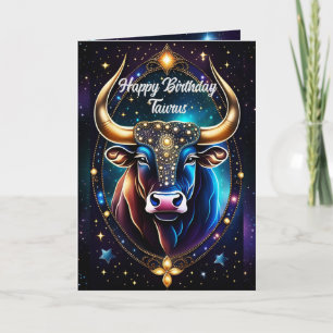 Carte Bijou personnalisé Galaxie Zodiac Taurus