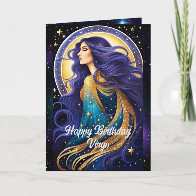 Carte Bijou personnalisé Galaxie Zodiac Virgo (Devant)